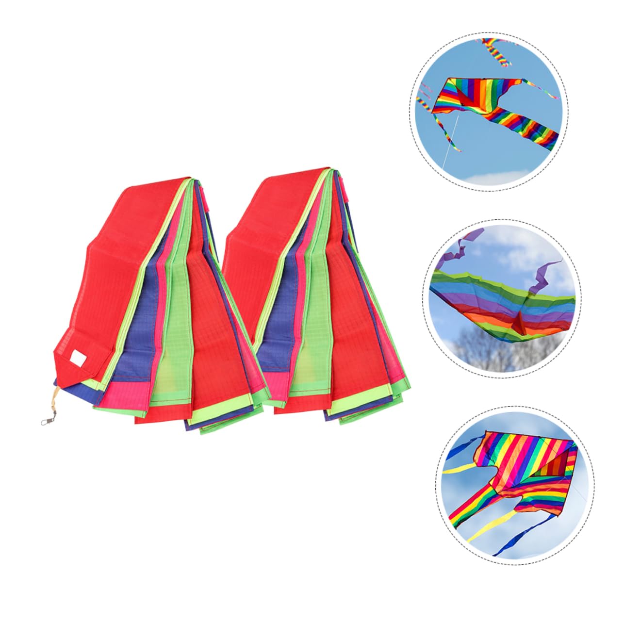 Toddmomy 2Pcs Colorful Kite Tails Long Decorative Streamers for Kite Flying Durable Cloth Eye Catching