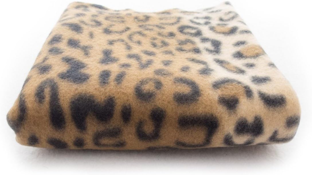 lovemyfabric 58"X70" Super Soft Leopard Stripes Print Fleece Light Weight Blanket Couch/Sofa/Travel Throw-Brown