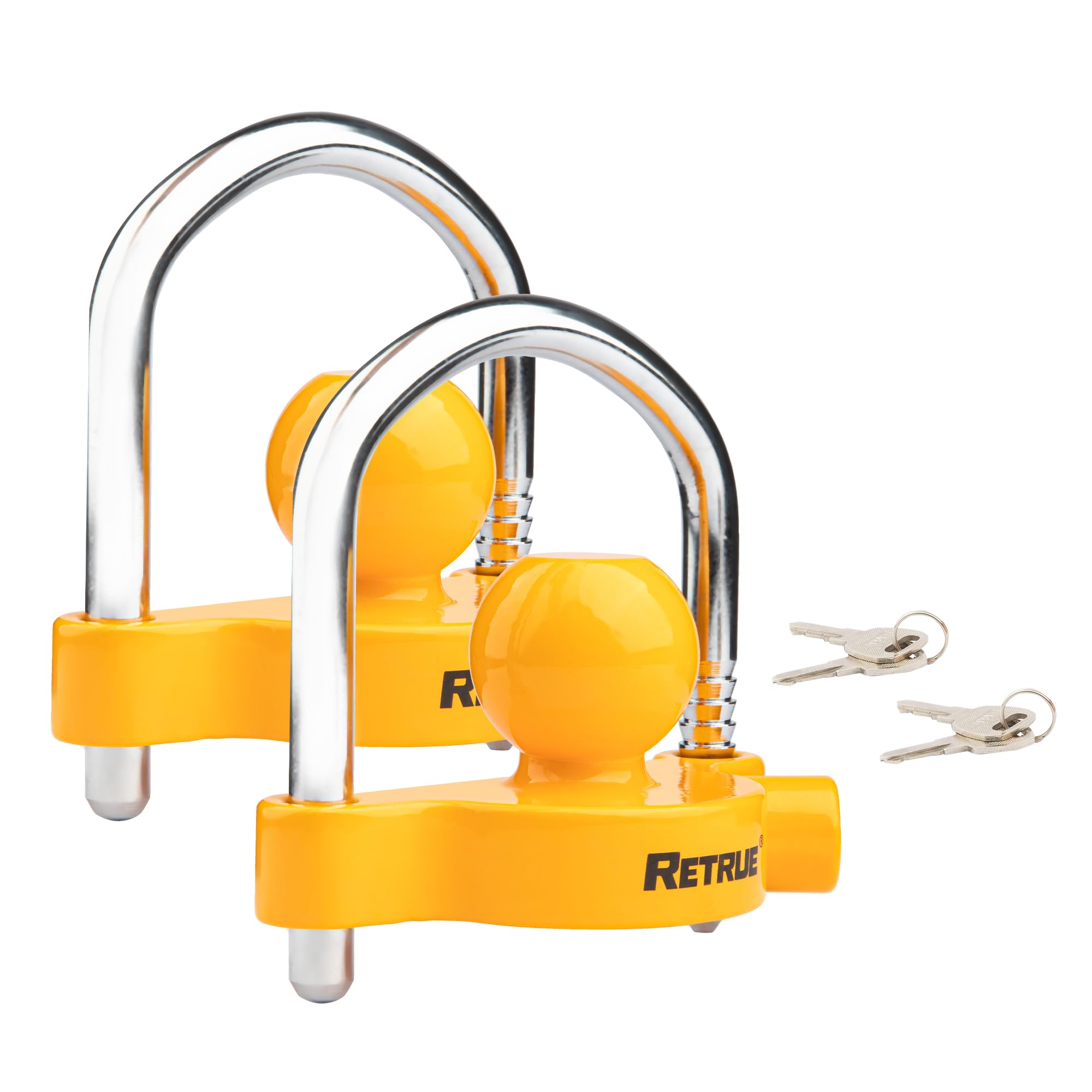 RETRUE Candado Universal Para Remolque, Enganche De Bola Bloqueo Seguridad Ajustable, Acero Resistente, Se Adapta a Acopladores 1-7/8 Pulgadas, 2 Pulgadas