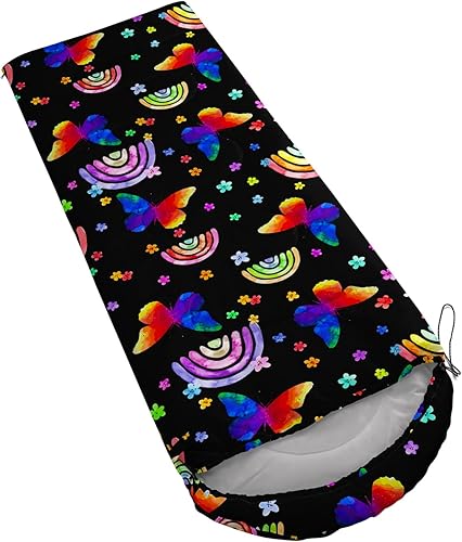 Miniatura 3 de QOOMO Saco de dormir para camping, 3 estaciones, clima cálido y fresco, ligero, saco de dormir impermeable para adultos y niños, viajes y al aire