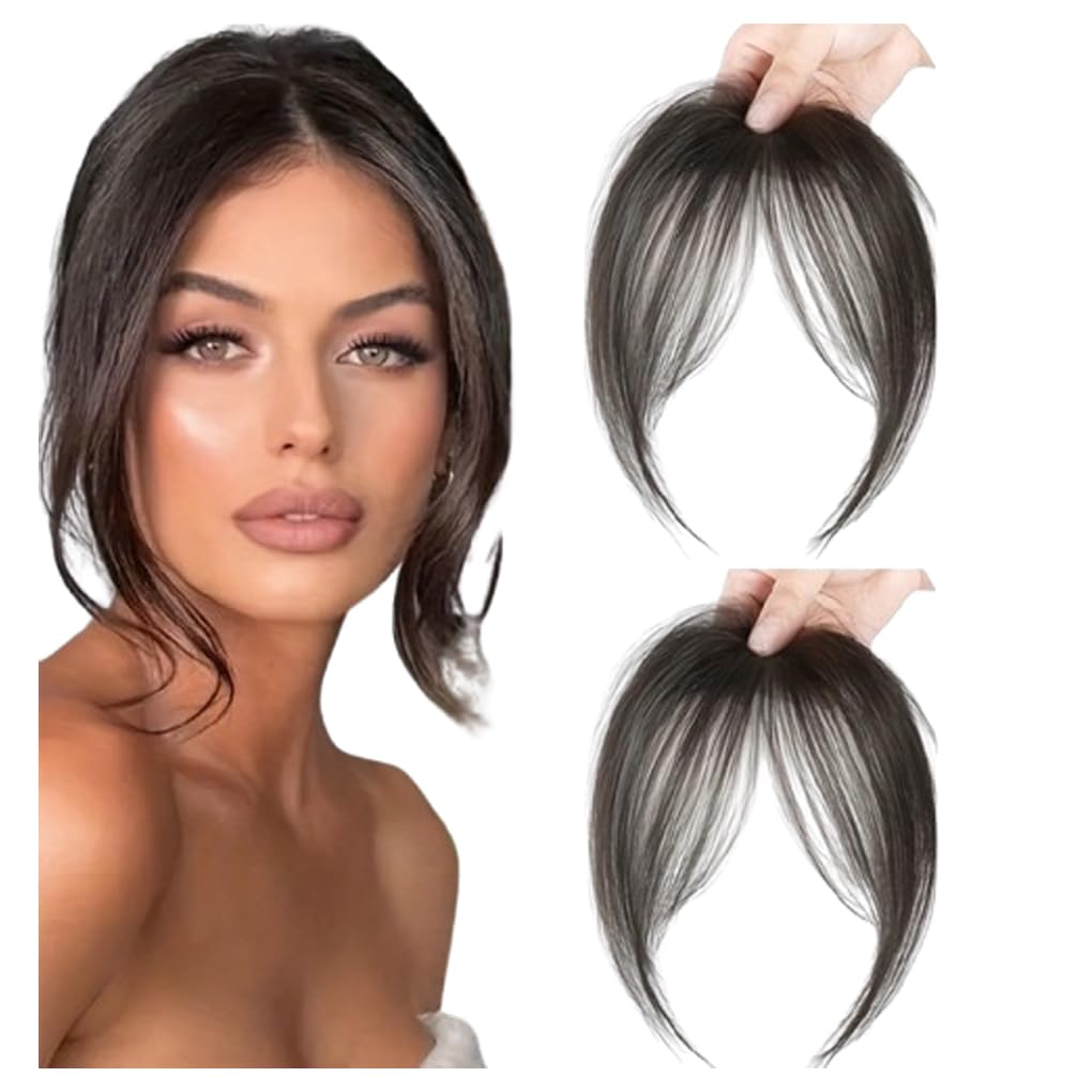 Photo 1 of pretelytiti Bangs Hair Clip in Bangs Fringe with Temples Hairpieces for Women Hair Bangs Extension for Daily Wear (Brown black#)
