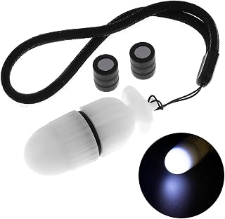 SecurityIng 1Pc Underwater Strobe Signal Light Scuba Night Dive Marker LED Flashy Safety Lamp Firefly Diving Beacon Beam 200M Underwater 200 Hour Duration with Battery -White