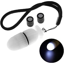 SecurityIng 1Pc Underwater Strobe Signal Light Scuba Night Dive Marker LED Flashy Safety Lamp Firefly Diving Beacon Beam 200M Underwater 200 Hour Duration with Battery -White
