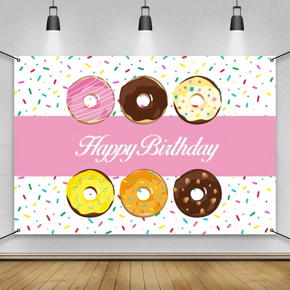 Buy AWERT 6x3.6ft Donut Theme Happy Birthday Banner Sweet Candyland