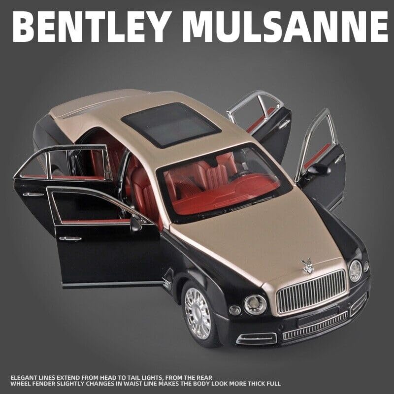 Image of 1:24 Diecast Kids Toys Gifts Beentley Mulsaanne Alloy Model Car with Six Opening Doors, Light Music Boys Gifts Toys(Colors as Per Stock) Beentley Mulsaanne