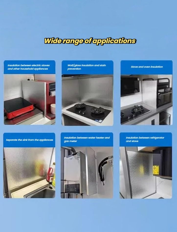Panel protector térmico autoadhesivo para aislar paredes de cocina de altas temperaturas 7