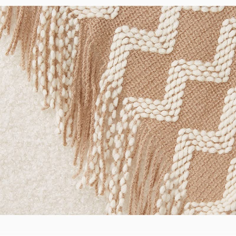 Manta de punto con borlas de 127x152 cm para decorar el sofá de salón o la cama 7