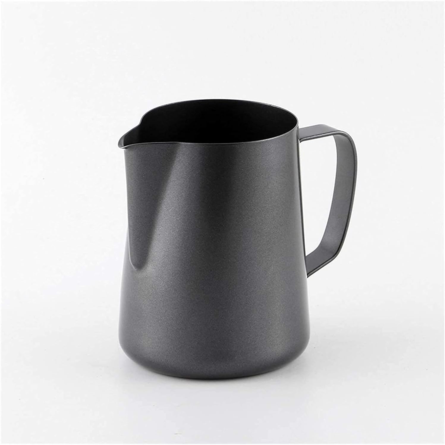 Milk Frothing jug Stainless Steel Milk Frothing Pitcher Espresso Steaming Pitcher Creamer Pitcher with Handle Coffee Milk Frothing Cup (Color : Black Size : 900ml)