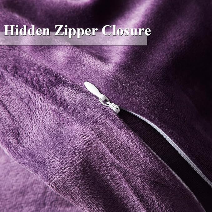 Image of Amazing Super Soft Double Bed Woollen Quilt Cover, 310TC Warm Duvet Cover, Woolen Duvet Cover /Rajai Cover /Blanket Cover /Quilt Cover King Size=90x100 Inches, Winter Blanket Cover (Purple)