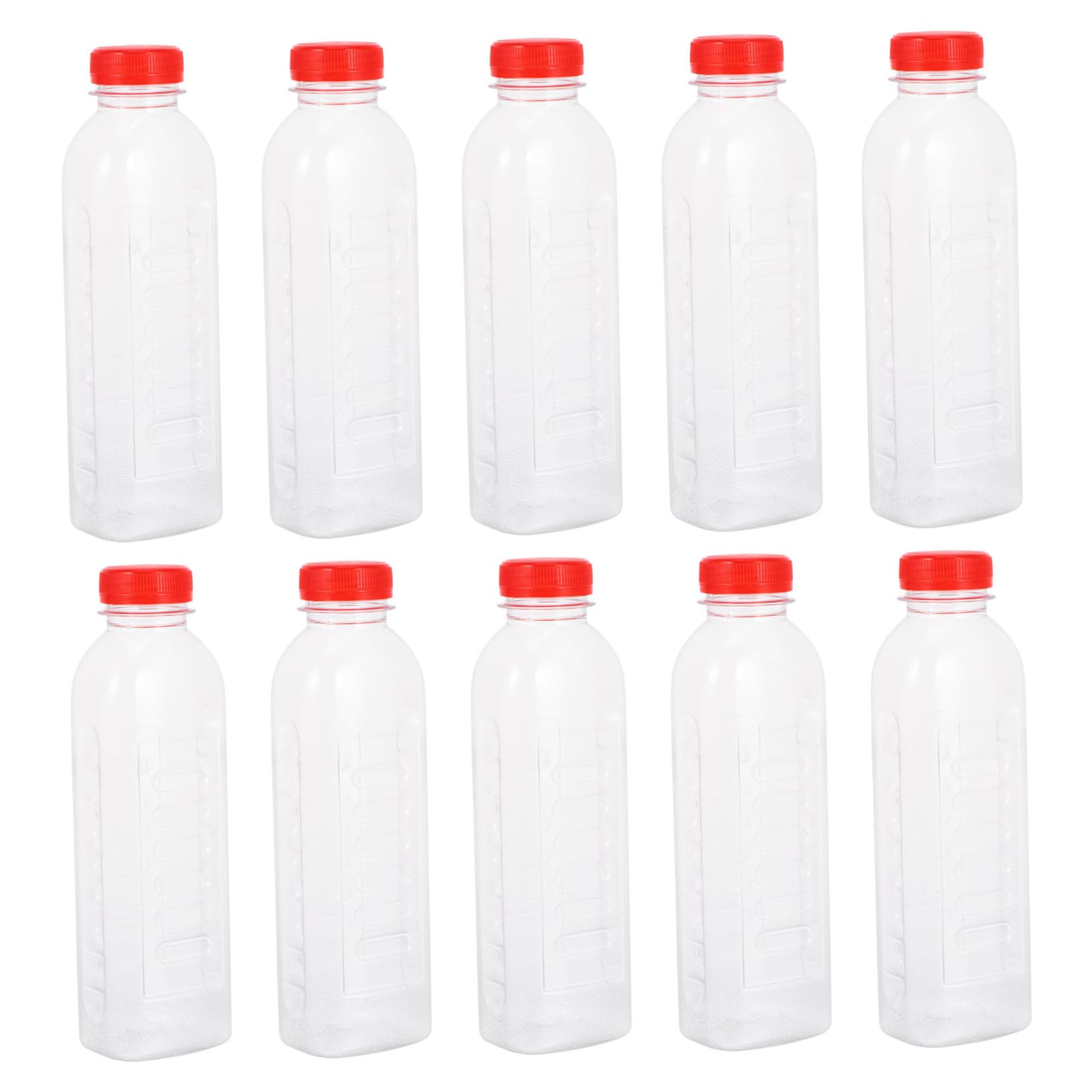 PLAFOPE 10pcs Drink Bottle Sample Bottles Ice Tea Bottles Drinking Bottles Clear Milk Bulk Containers Liquid Containers Milk Jar Transparent Milk Bottles Juice Pot Milk Jug Pet Plastic