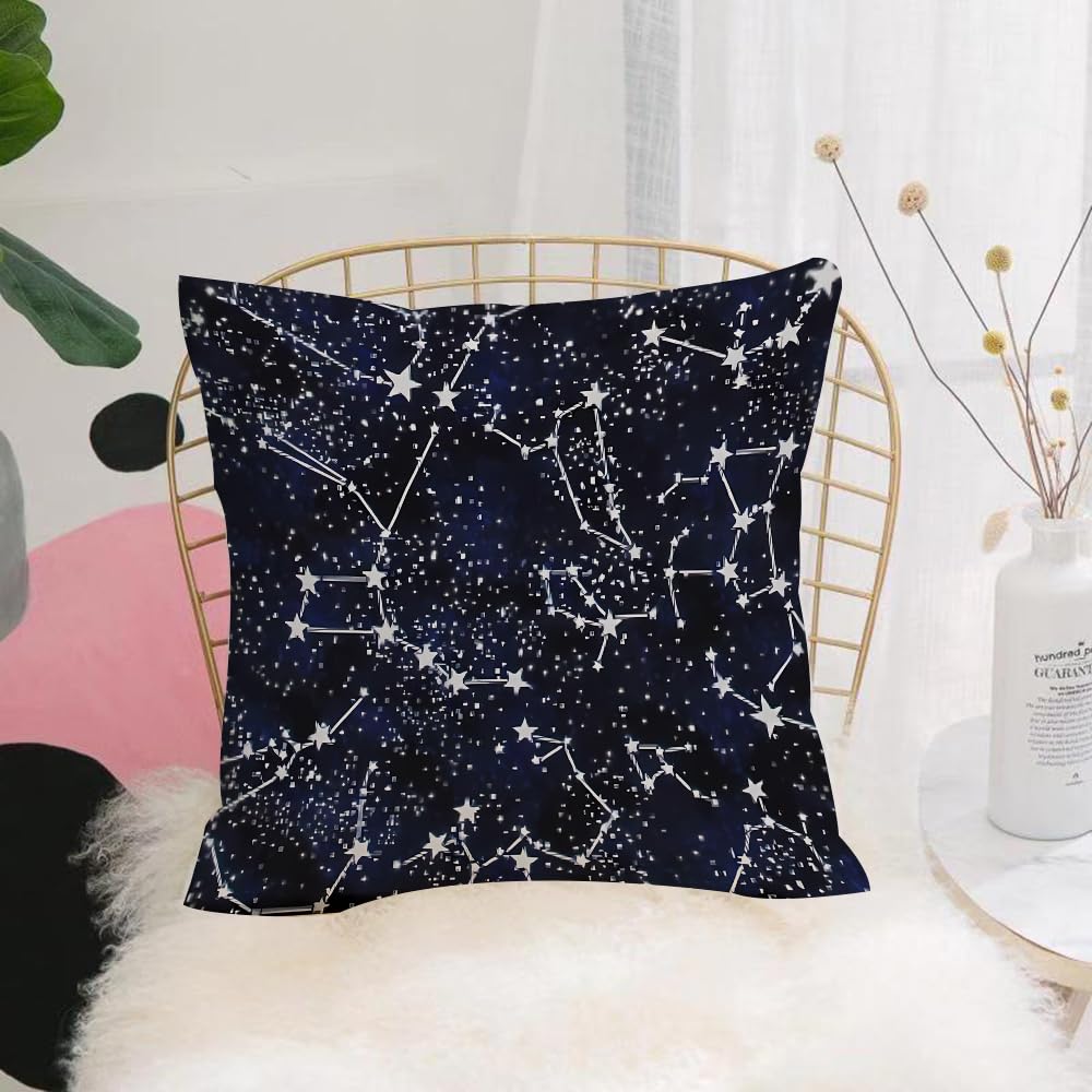 Hyosxw Star Constellation Seamless Vector Pattern - A5 Cushion Cover,Throw Pillow Case Home Decorative For Living Room Bedroom Sofa Chair 18X18 Inch,Star Constellation Seamless Vector Pattern,Pillowcase 45X45cm