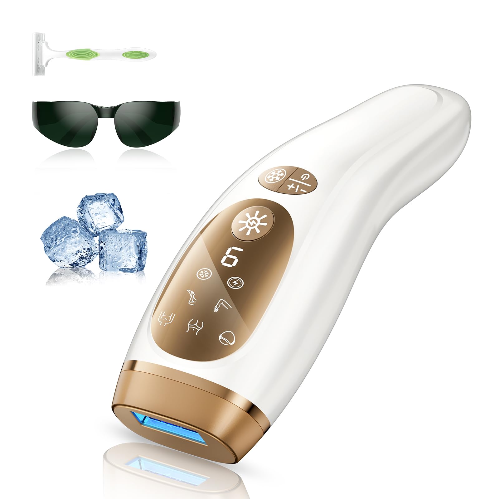 Haarlosy IPL Geräte Haarentfernung mit Gefrierfunktion, 999,900 Lichtimpulse 9 Intelligente Energiestufen Haarentfernung Laser, Schmerzfreie Haarentfernungsgerät für Männer, Frauen, Körper zu Hause