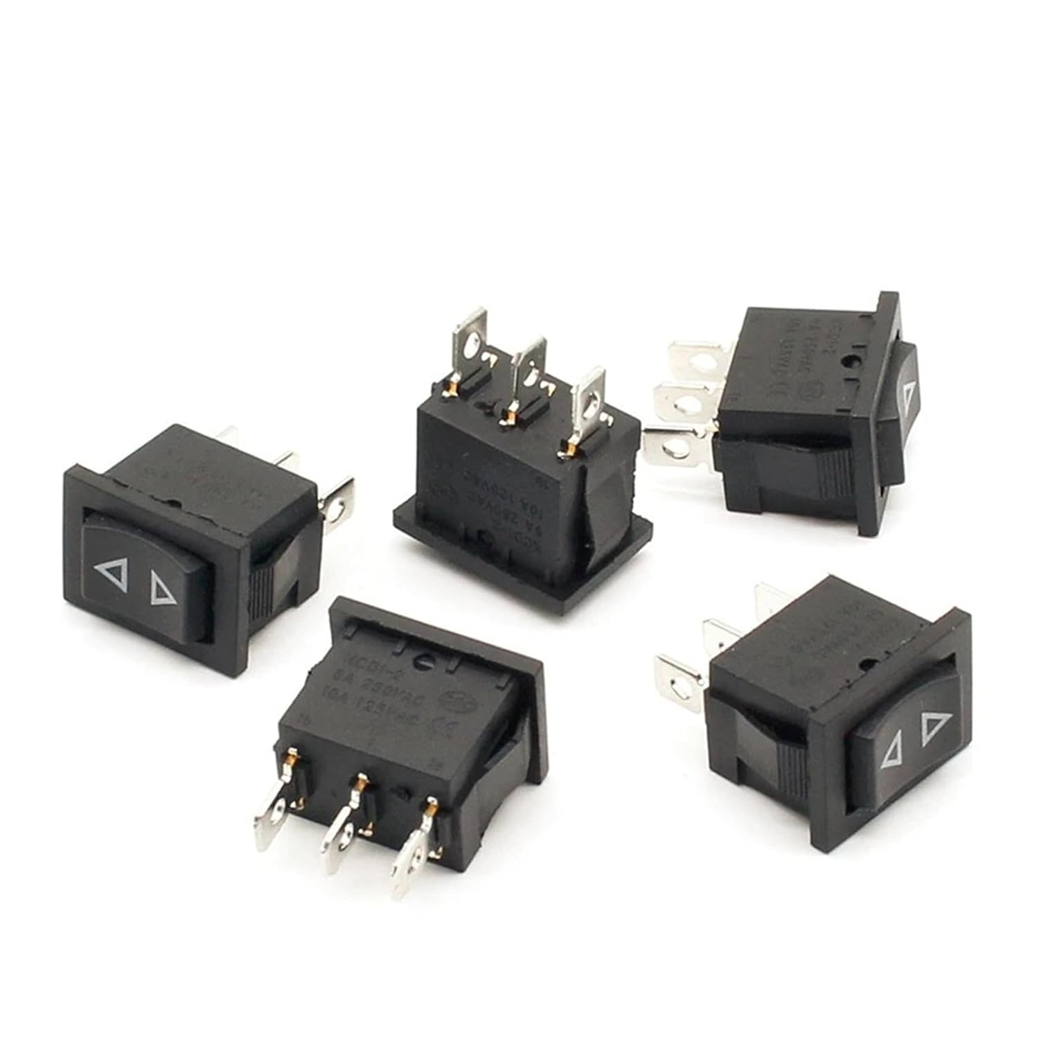 5pcs Rocker Switch Momentary (ON)-Off-(ON) 3pins