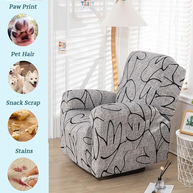 Housse De Fauteuil Relax 4 Pièces - Extensible - Pour Fauteuil Inclinable Électrique Ou Manuel - Avec Poches