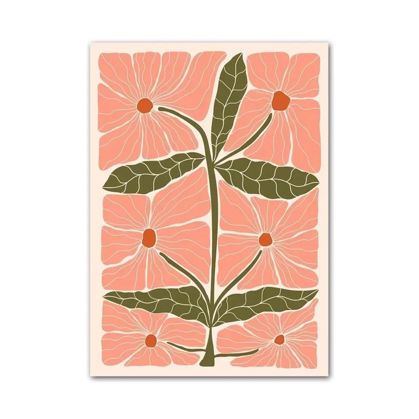 Affiches d'art mural minimalistes d'anémone 30x40cm pour raviver un mur blanc de chambre