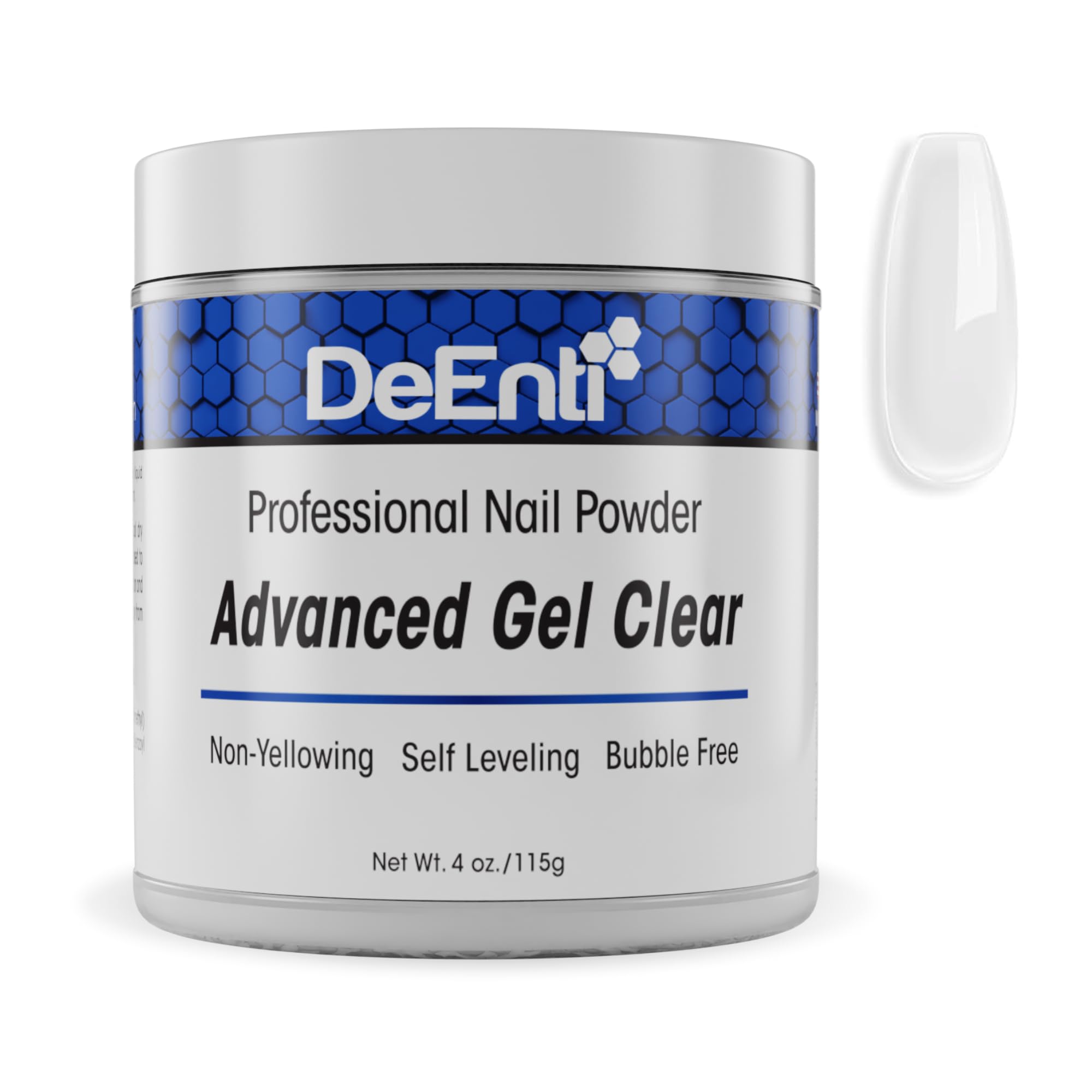DeEnti Acrylic Nail Powder - 4oz Advanced Gel Clear|Professional Grade, Bubble-Free Acrylic Powder for Nails | Long-Lasting, Chip-Resistant Nail