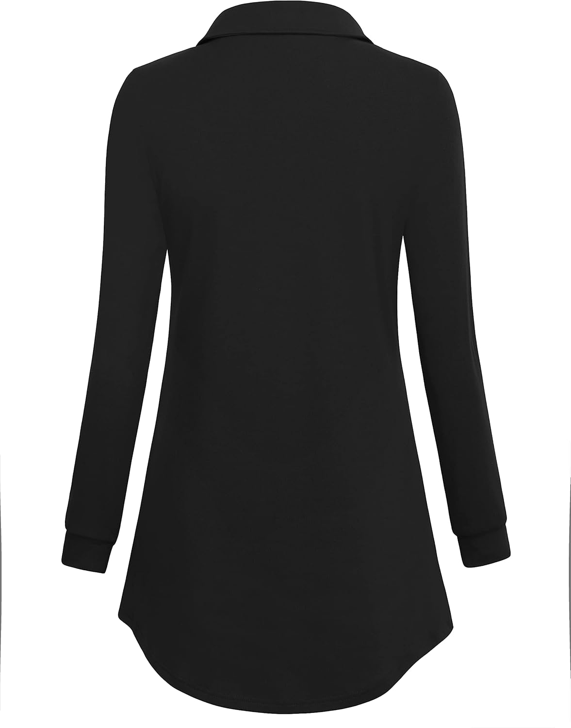 Bebonnie Womens Long Sleeve Casual Lapel V Neck Pullover Tunic Blouse Tops with Buttons - Image 3