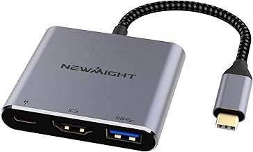 USB C to HDMI Adapter with 4K Output USB 3.0 Port and Type-C 100W Charging Port, Newmight Multiport Digital AV Adapter for MacBook Pro/Air, iPad Pro