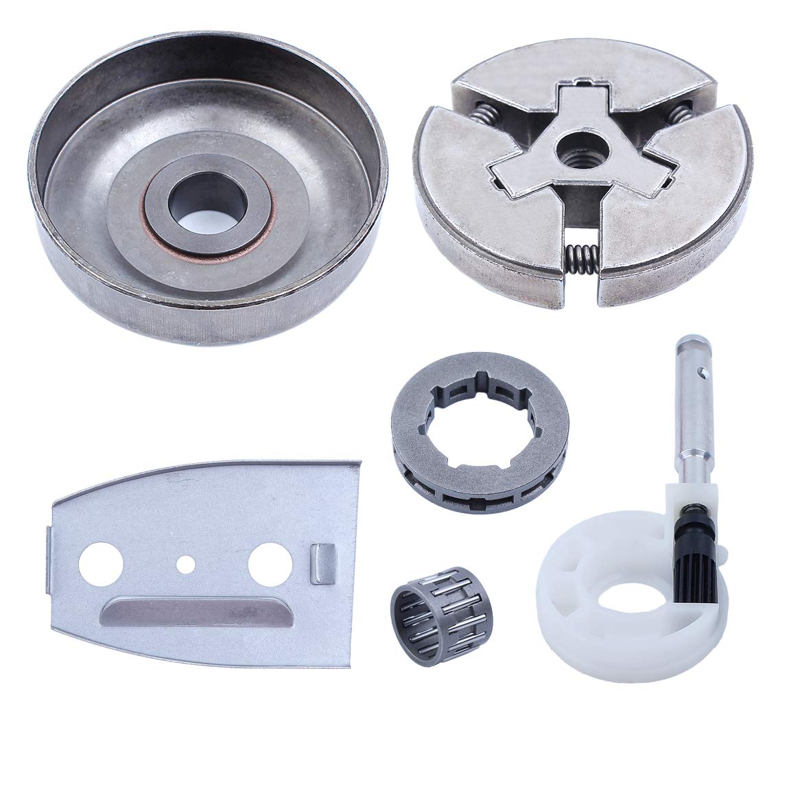 325-7Teeth Clutch Bell Tambor Piñón Borde y bomba de aceite Guía Placa de barra para Husqvarna 51 55, 55 Rancher Repuestos de motosierra Nuevo