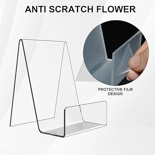 Miniatura 4 de Soporte de exhibición de acrílico para libros, soporte de exhibición de 4 x 3 pulgadas con repisa, caballete de acrílico transparente, soporte de