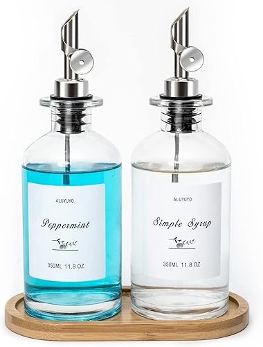 ALUYUYO Juego de dispensador de aceite de oliva dispensador de jarabe de café botellas de vidrio para cocina dispensador de aceite para cocina disponible en Yaxa Colombia