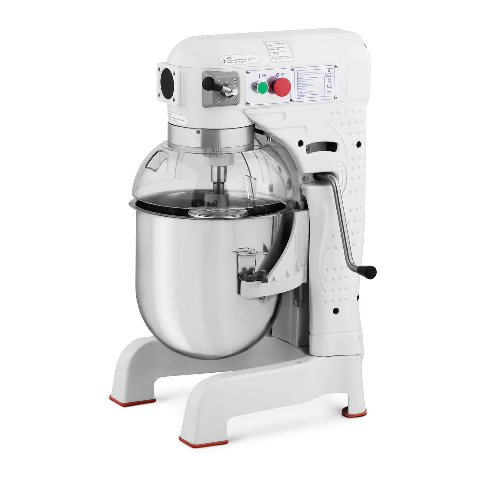 Royal Catering RCPM-30WP Teigknetmaschine Knetmaschine Planetenrührwerk 1.100W 1,5m-Kabel 230V 25L