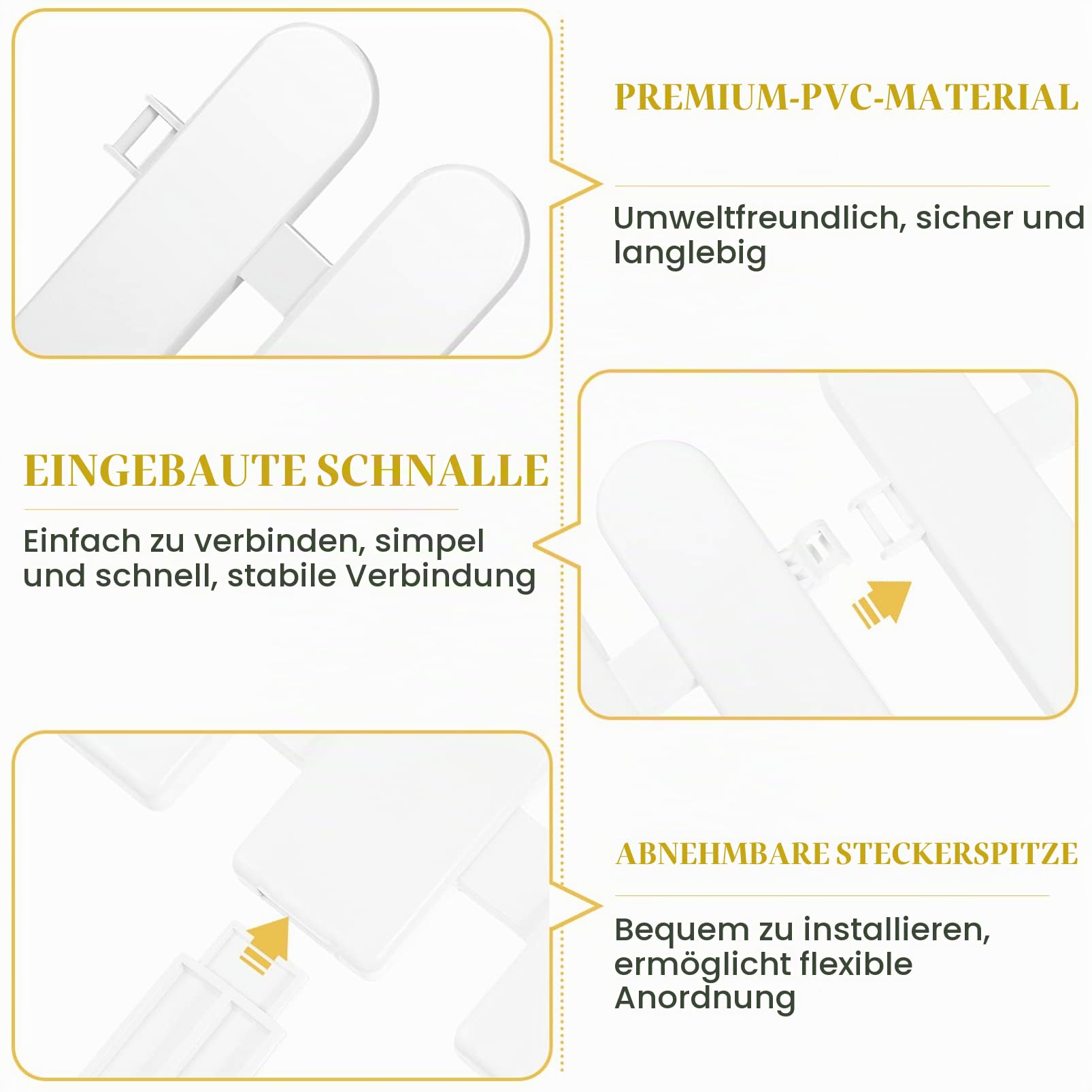 DOITOOL 5 Stück weiße Kunststoff-Einfassungen für Garten, Lattenzaun, Garten, dekorative Zäune, Paneele, Einfassungen, Rasen, Blumenbeete, Pflanzenbegrenzungen für Garten, Wege (50x30 cm)