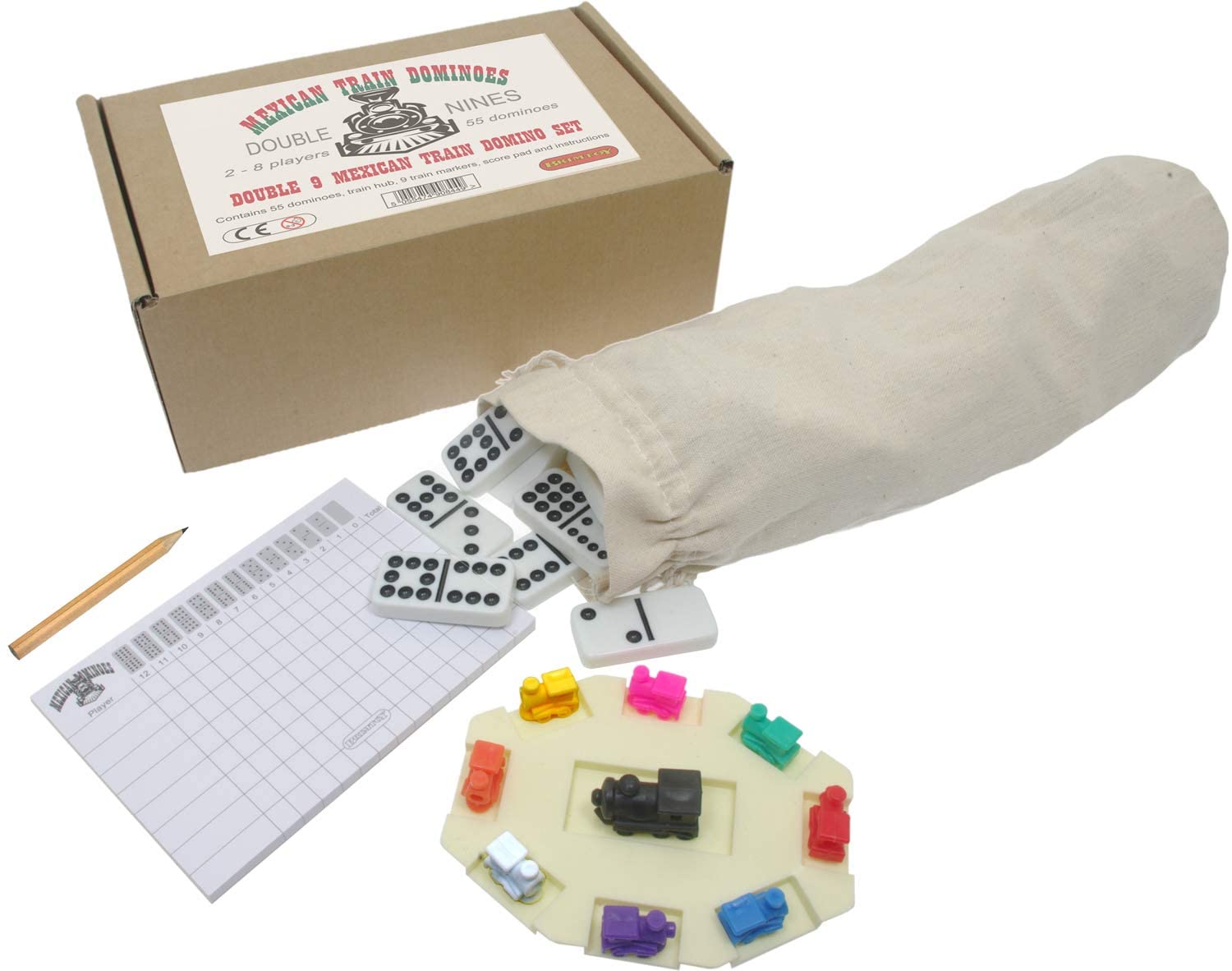 BrimtoyMexican train dominoes double 9s