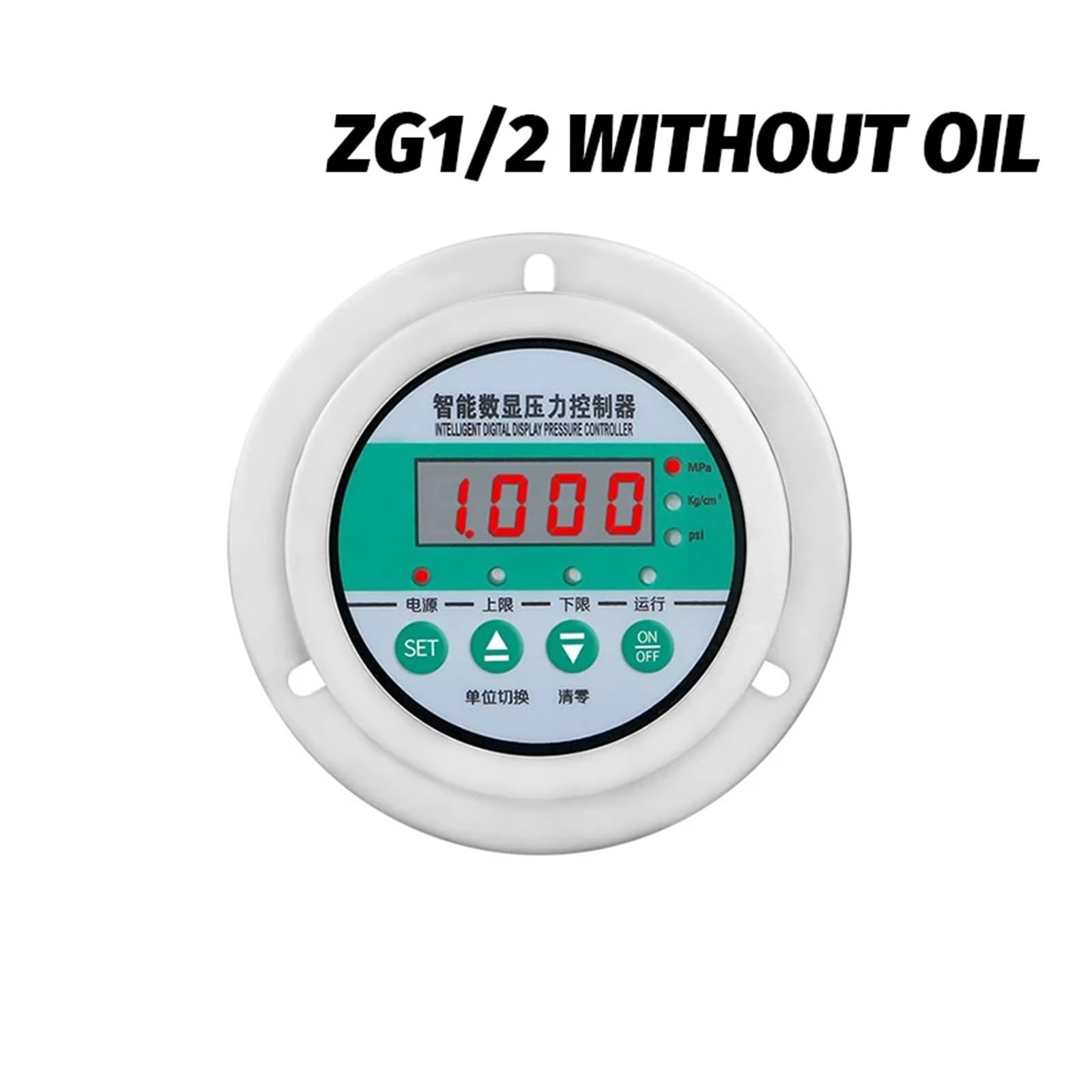 Ciśnieniomierz, Cyfrowy manometr 80mm 24V sterowanie ze stali nierdzewnej, przełącznik ciśnieniowy sprężarki oleju On-line i Off-line(ZG1-2 Back,0-0.4MPa)
