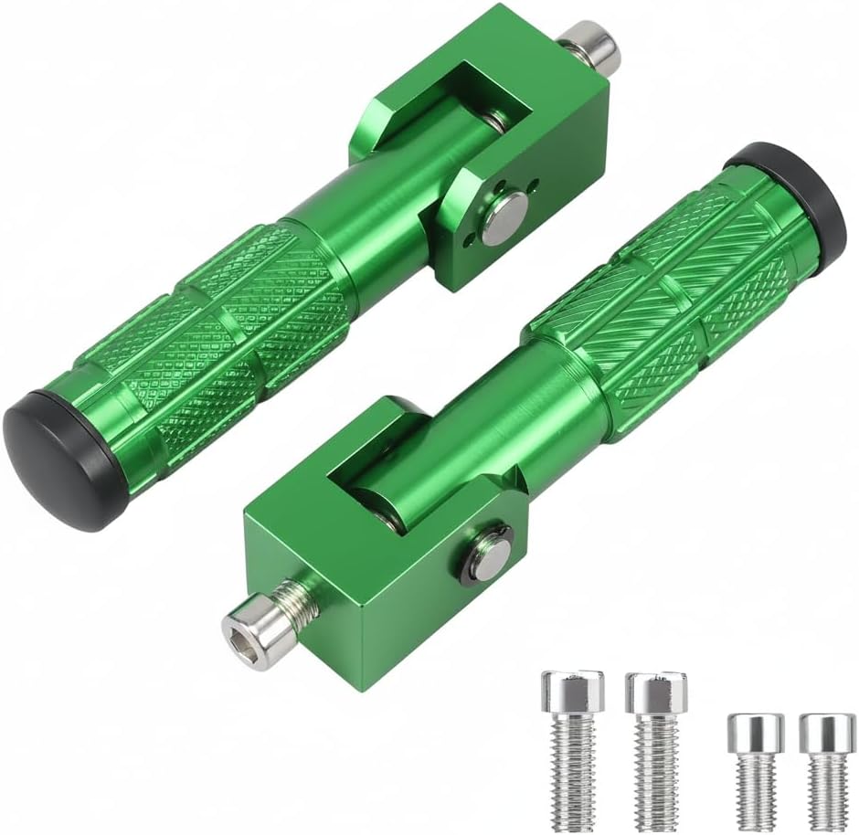 M8 Motorcycle Foot Pegs 90 Degree Foldable Bike Pegs Universal Passenger Footrests CNC Anti-Skid Universal for Most Cruiser Street Chopper Motorcycles and Bicycles (Blue)