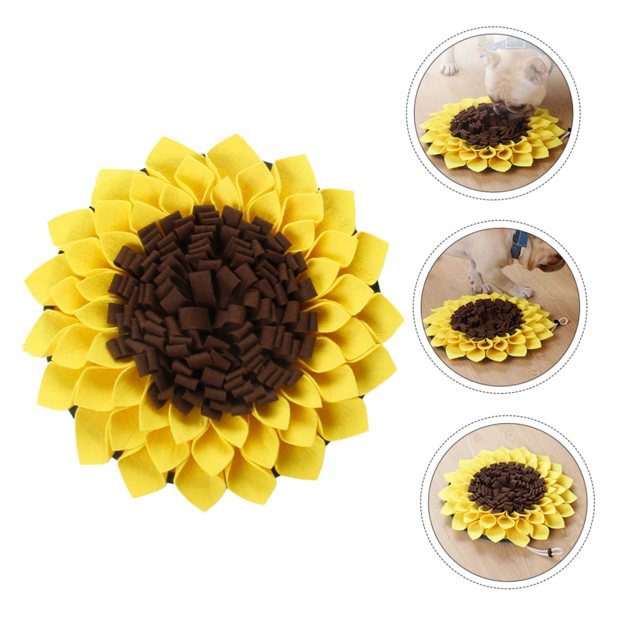 Angoily 3piezas Alfombra De Forrajeo para Perros Mat De Comida Lento Diseño De Girasol Estimula El Olfato y Reduce El Estrés para Entrenamiento De Alimentación y Entretenimiento De