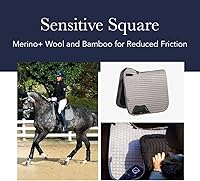 Vista 5 de LeMieux Dressage Sensitive - Almohadilla cuadrada para sillín inglesa para caballos, equipo y accesorios de equitación ecuestre (negro - grande)
