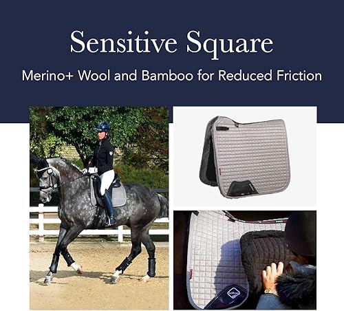 Miniatura 5 de LeMieux Dressage Sensitive - Almohadilla cuadrada para sillín inglesa para caballos, equipo y accesorios de equitación ecuestre (negro - grande)