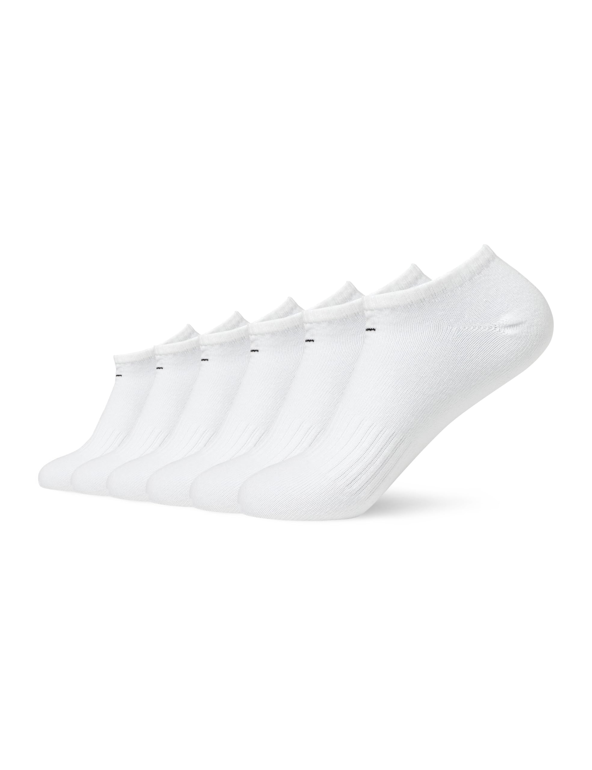 NIKE Men's Everyday Lightweight No-show Socks 6 Pair , White/Black, L UK