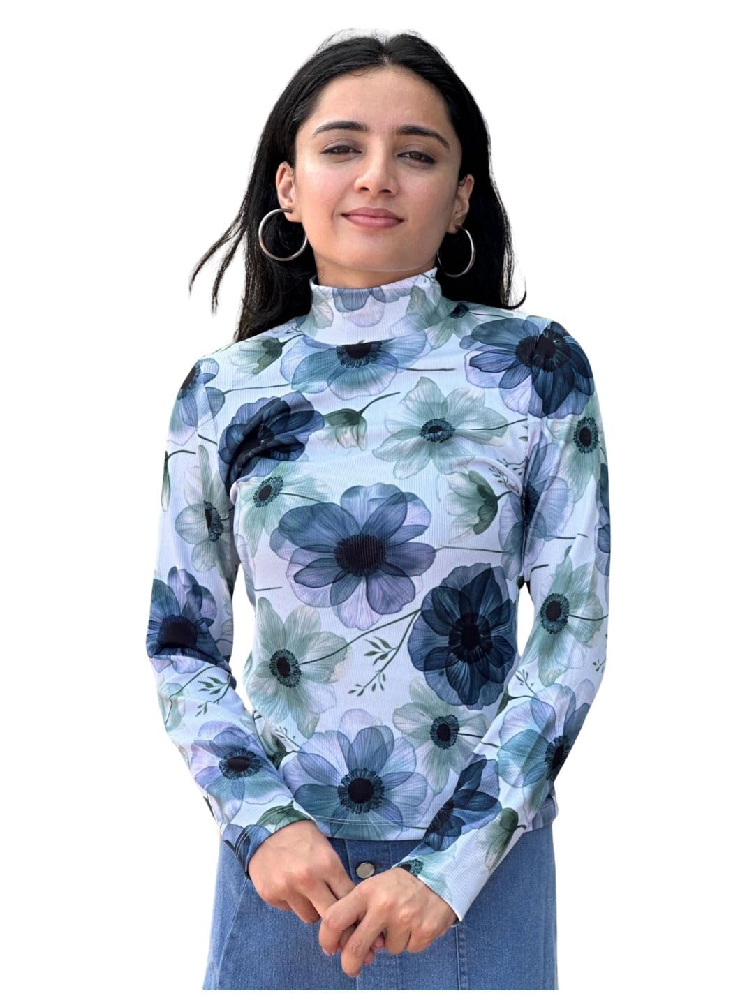 tandul Women's Floral Print Multicolor Floral Print Sweater - for Women - Soft & Breathable Fabric & Comfortable Outfits for Office, Casual, Festive & Party (11426)-picture-12