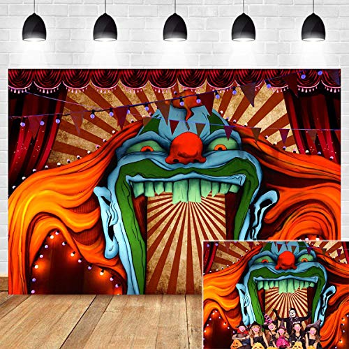 Scary Haunted House Entrance Photography Backdrop Halloween Birthday Party Decorations Vinyl 7x5ft Evil Circus Giant Carnival Photo Background Photo Booth Studio Props Banner Supplies
