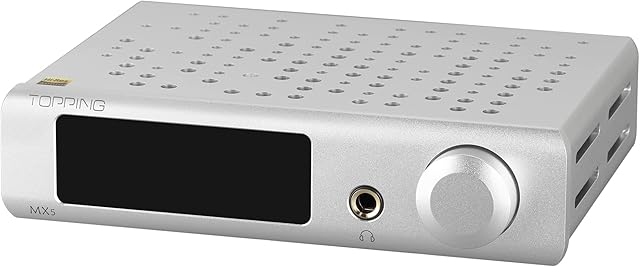 Topping MX5 Multi-Function Power Amplifier Digital HiFi Headphone Amp Audio Amplifier 70w x 2 USB Coaxial Fiber DAC Decoder Amplifiers Silver