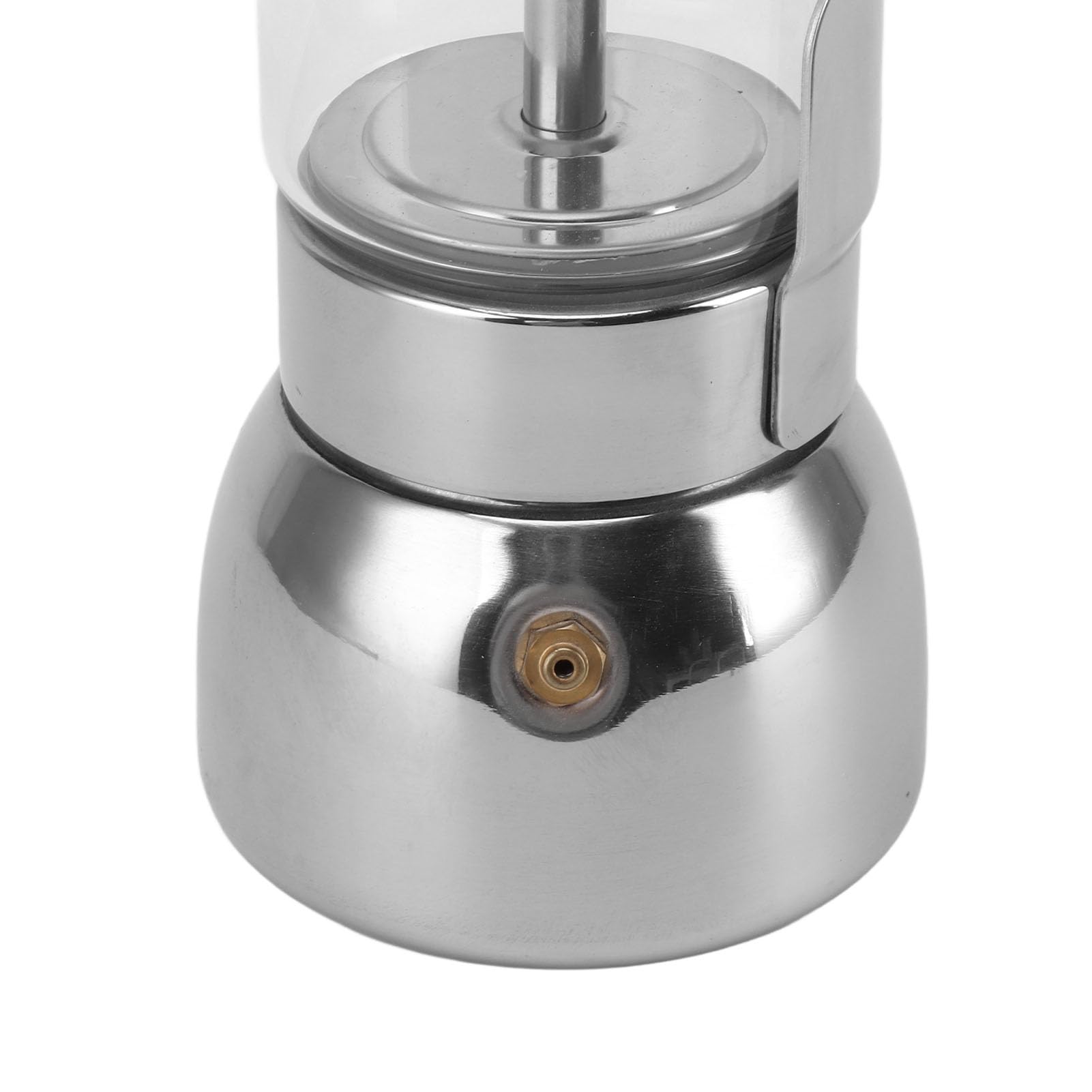 Olla Moka de Vidrio Borosilicato y Acero Inoxidable, Fácil de Usar, Segura y Saludable, para Inducción, Estufas, Sin BPA, Válvula de Seguridad Italiana (4 taza)
