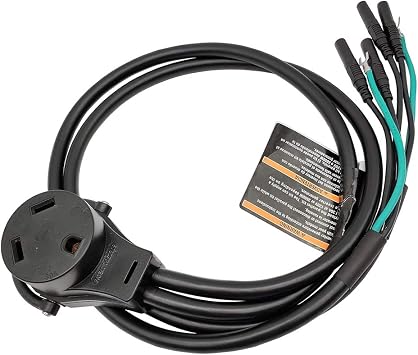 Parkworld 61094 30 Amp Inverter Generator Parallel Cord, Inverter Generator Parallel Kit Terminals with Cable to RV 30A TT-30R Female, 120V, 30A, 3FT Black
