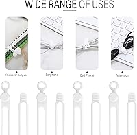 Vista 7 de Nuanchu 40 bridas de silicona reutilizables, correas ajustables, organizador de cables de carga multiusos para sujetar cables de carga