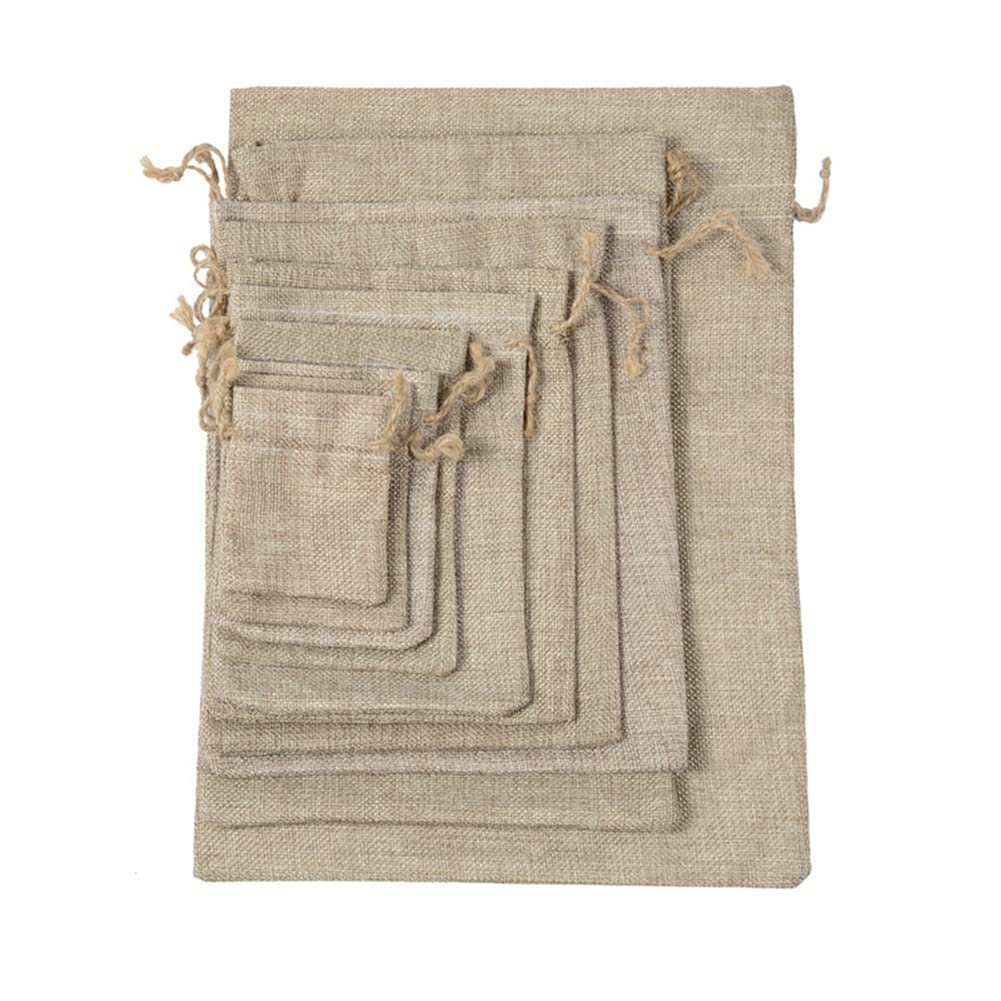 Jutesäckchen Natur Jute Säckchen Jutebeutel Geschenksäckchen Geschenk Taschen Leinen Säckchen Stoffsäckchen für Adventskalender Schmuck Gastgeschenke Hochzeit DIY Handwerk 30 Stück 20x25cm