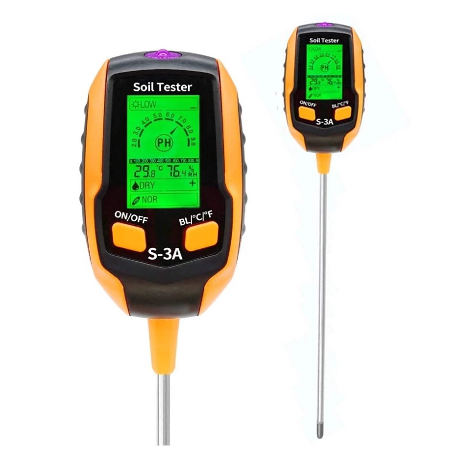 Probador de suelo 6 en 1 con medidor de pH humedad y luz para plantas