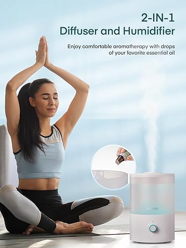 Miniatura 4 de FOHERE Humidificadores para dormitorio, humidificador ultrasónico de niebla fría de llenado superior de 3.2L para habitaciones de bebés y plantas,