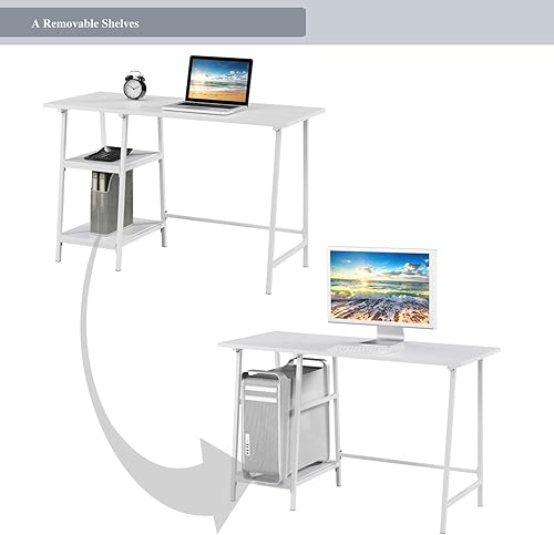 Miniatura 5 de Convenience Concepts Designs2Go - Escritorio de metal de madera con caballete, color blanco
