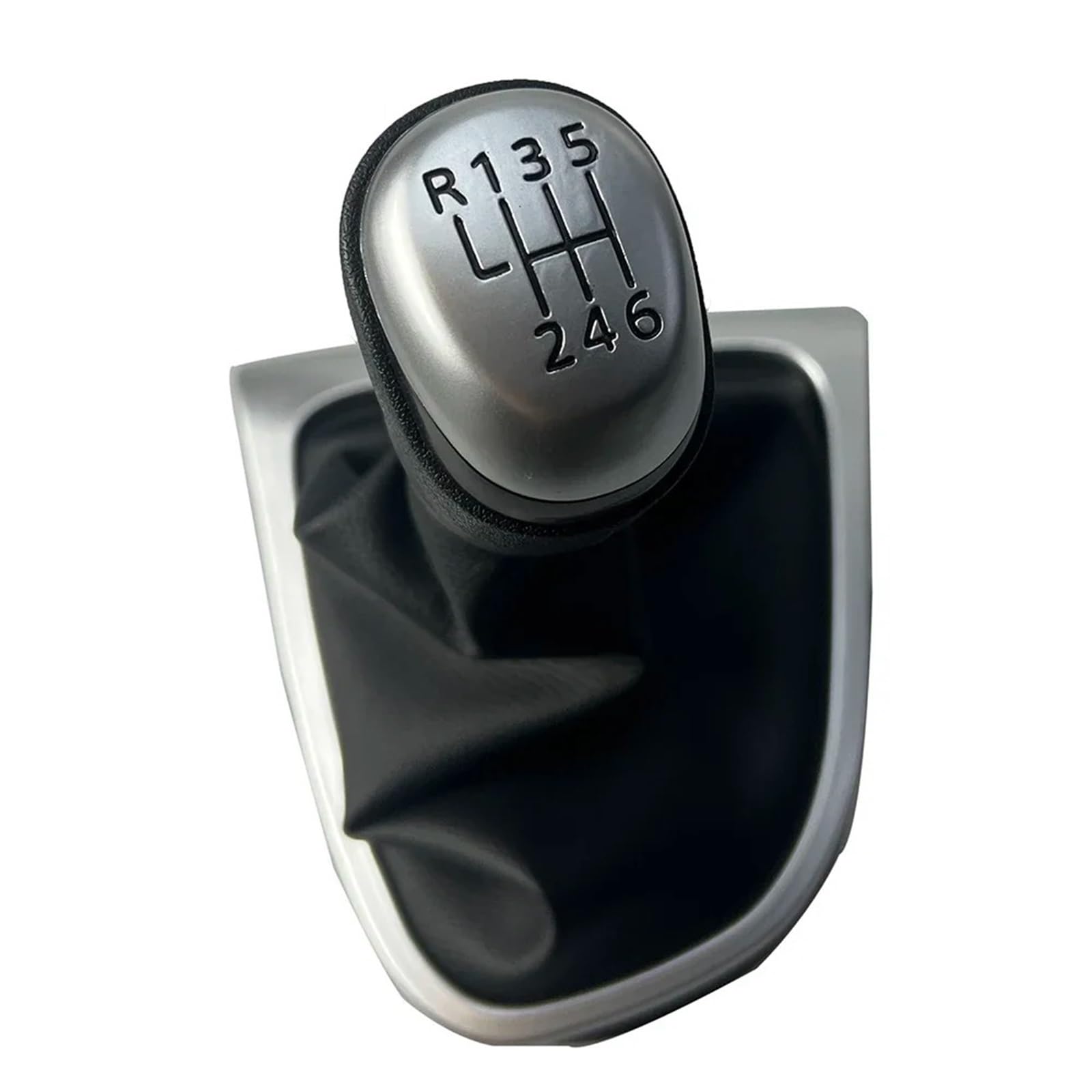 Xexjhqq Matt 6 Speed Gear Stick Knob For Clio 4 Iv Mk4 2012-2019 Lhd 5/6 Speed Gear Shift Knob Gaiter Boot Cover Stick Change Head With Gearbox Dust(Matt 6 Speed)