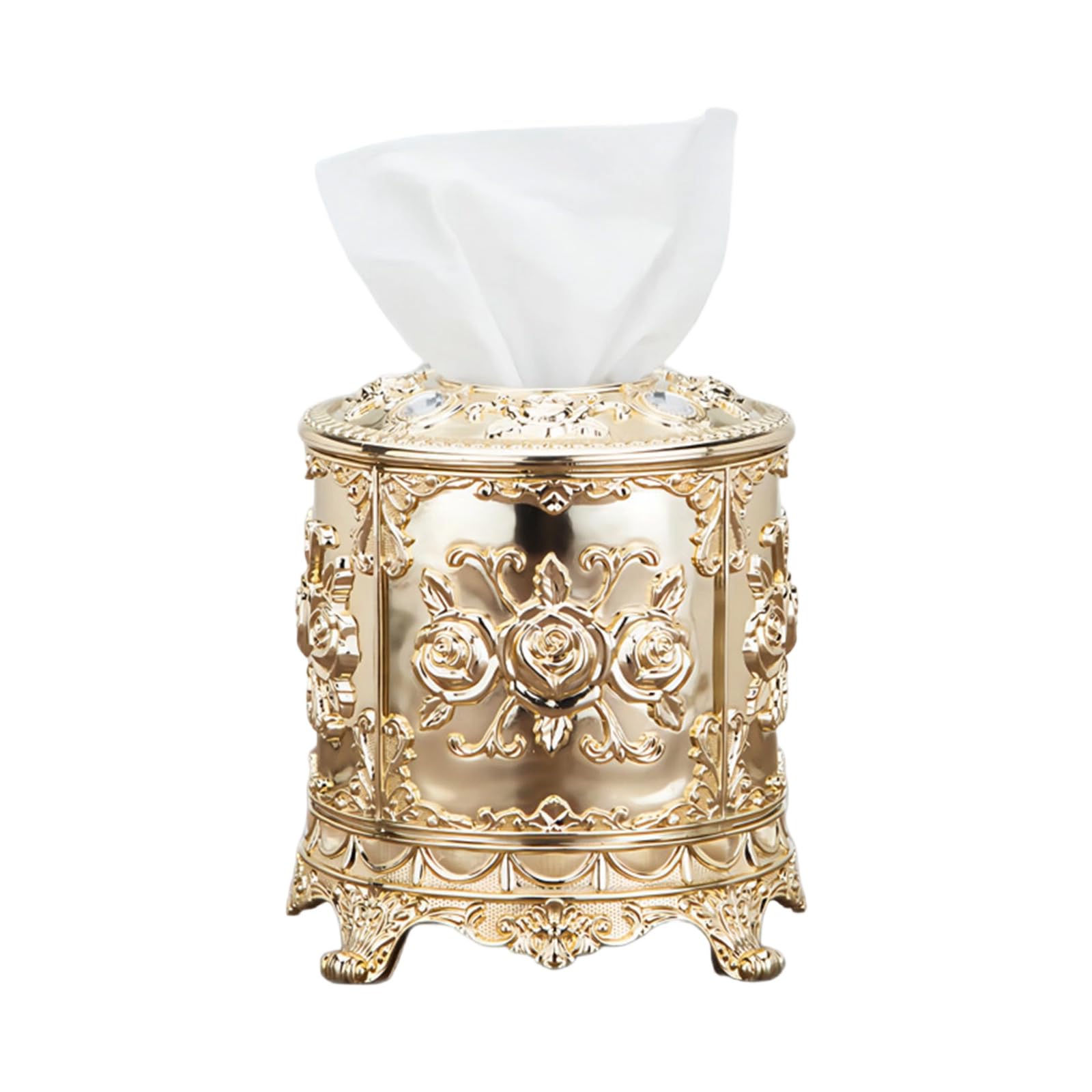 Zxfdsfdbnm Decorative Enameled Round Tissue Paper Holder Sturdy PP Construction for Daily Use Elegant Dining Table Planner