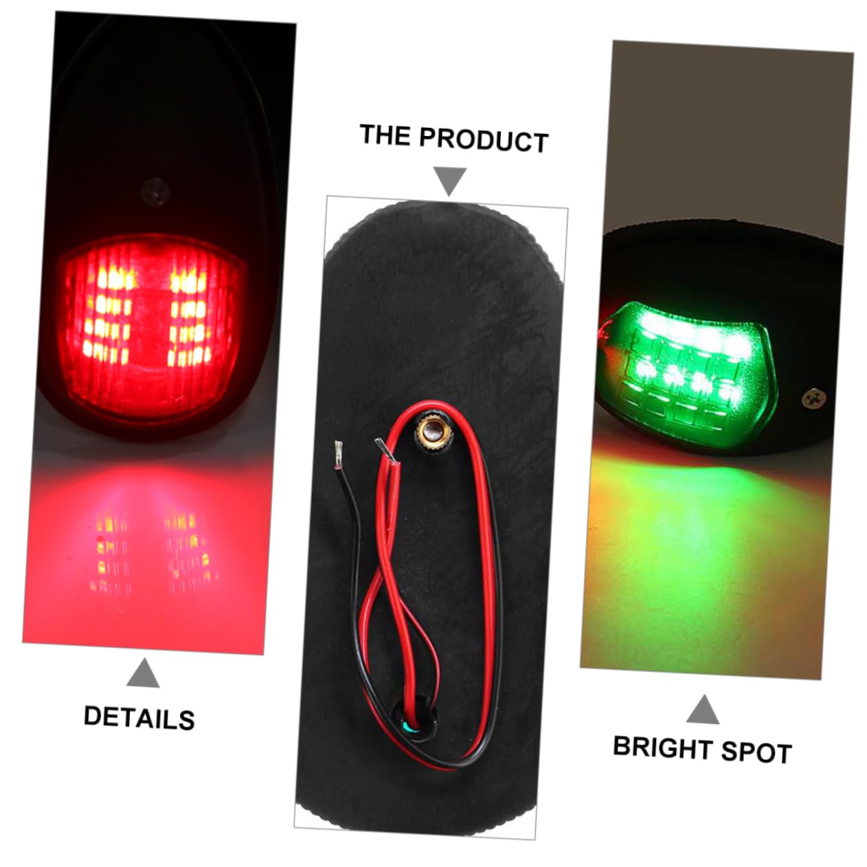BESTonZON 2pezzi Led Di Navigazionper Barche Impermeabili Segnalazione Rossa Per Yacht e Pontoon Basso Consumo Energetico Alta Visibilità Facile Installazione