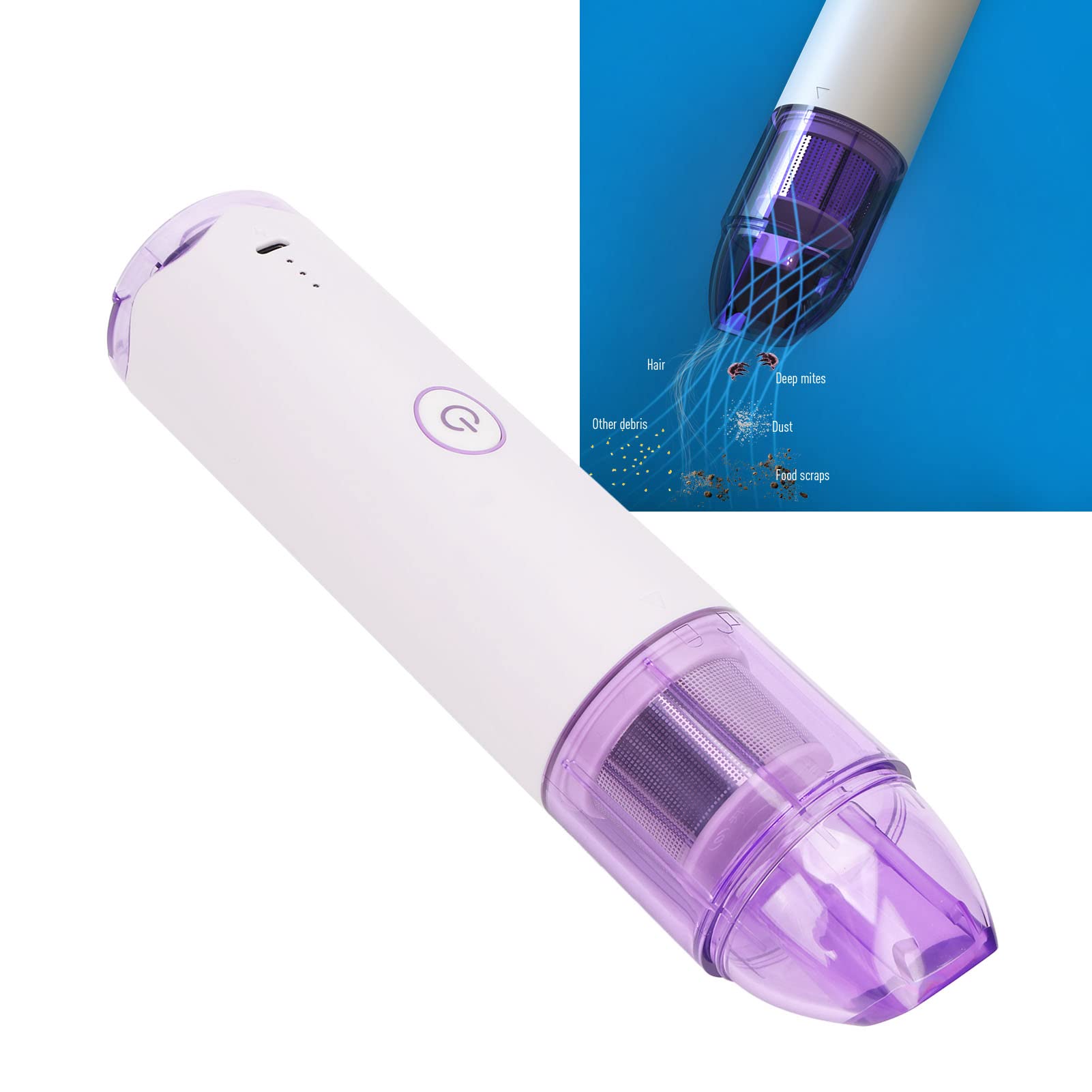 Auto Stofzuiger, Handheld Draadloze 5000Pa 5V 60W Stofzuigen, 4000mAh Draagbare Mini Opblaasbare Auto Stofzuiger voor Alle Voertuigen