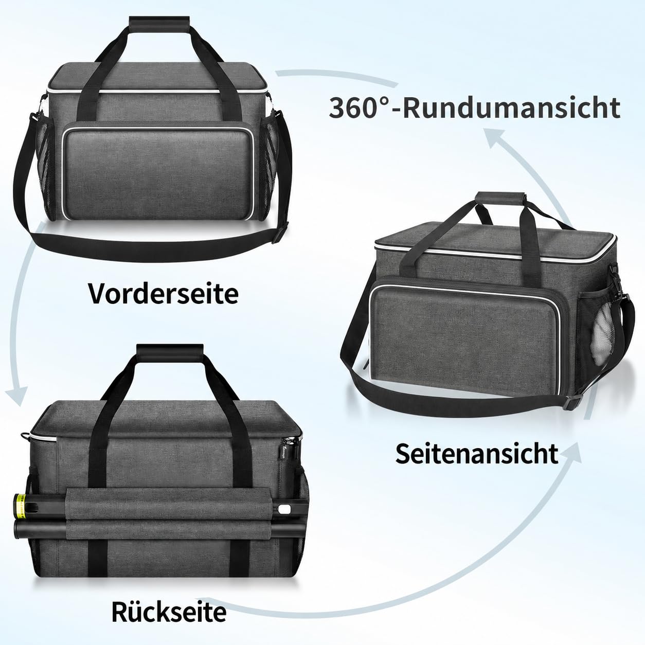 Aufbewahrungstasche kompatibel mit Dampfreiniger, große Tragetasche mit externem Verlängerungsstangenhalter, strapazierfähiger Organizer für Dupray Dampfreiniger-Zubehör (nur Tasche)