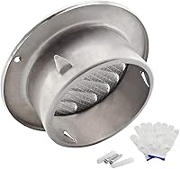 Vista 2 de SDTC Tech Cubierta redonda de rejilla de ventilación de aire de 4 pulgadas, cubierta de rejilla de ventilación de pared con malla de pantalla